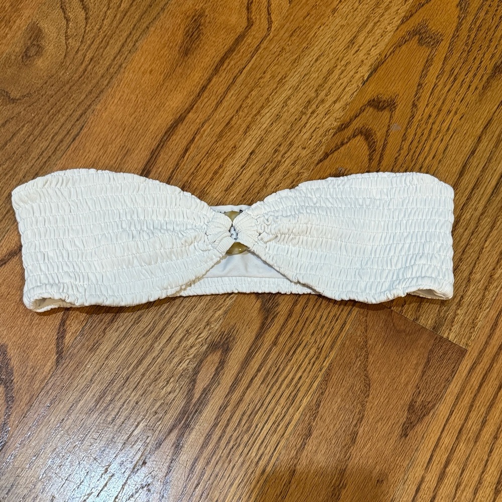 Smocked Twist Front Bandeau - Cream